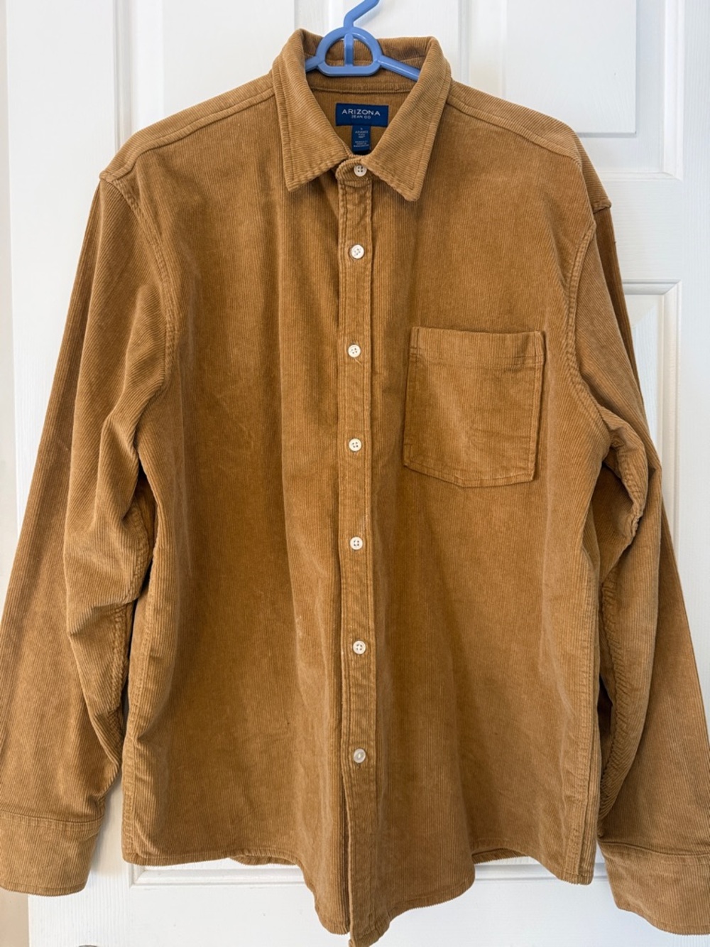 Arizona Jean Company Corduroy Button-Down Shirt in Camel Brown